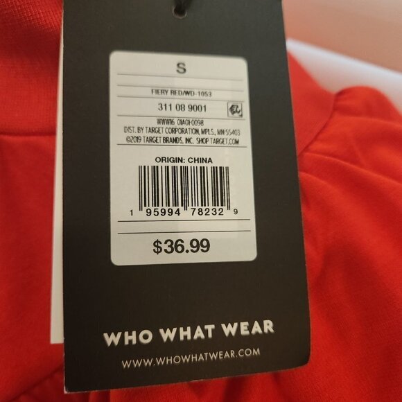 Who What Wear Vibrant Red Long Sleeve Blouse/Dress. NWT. Size Small. - Picture 5 of 12